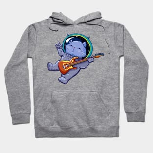 cat space playing guitar Hoodie